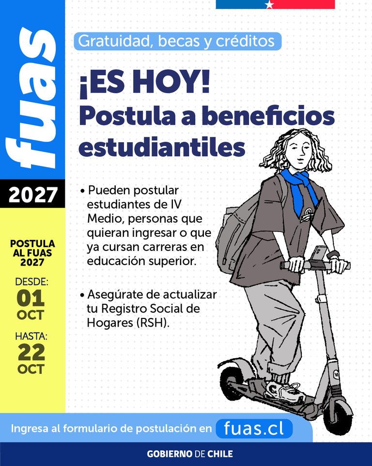 FUAS 2027: ya está abierta la postulación a becas, créditos y gratuidad para la educación superior